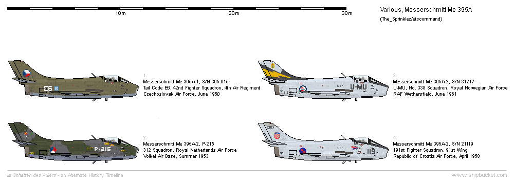 Initial foreign operators of the Me 395